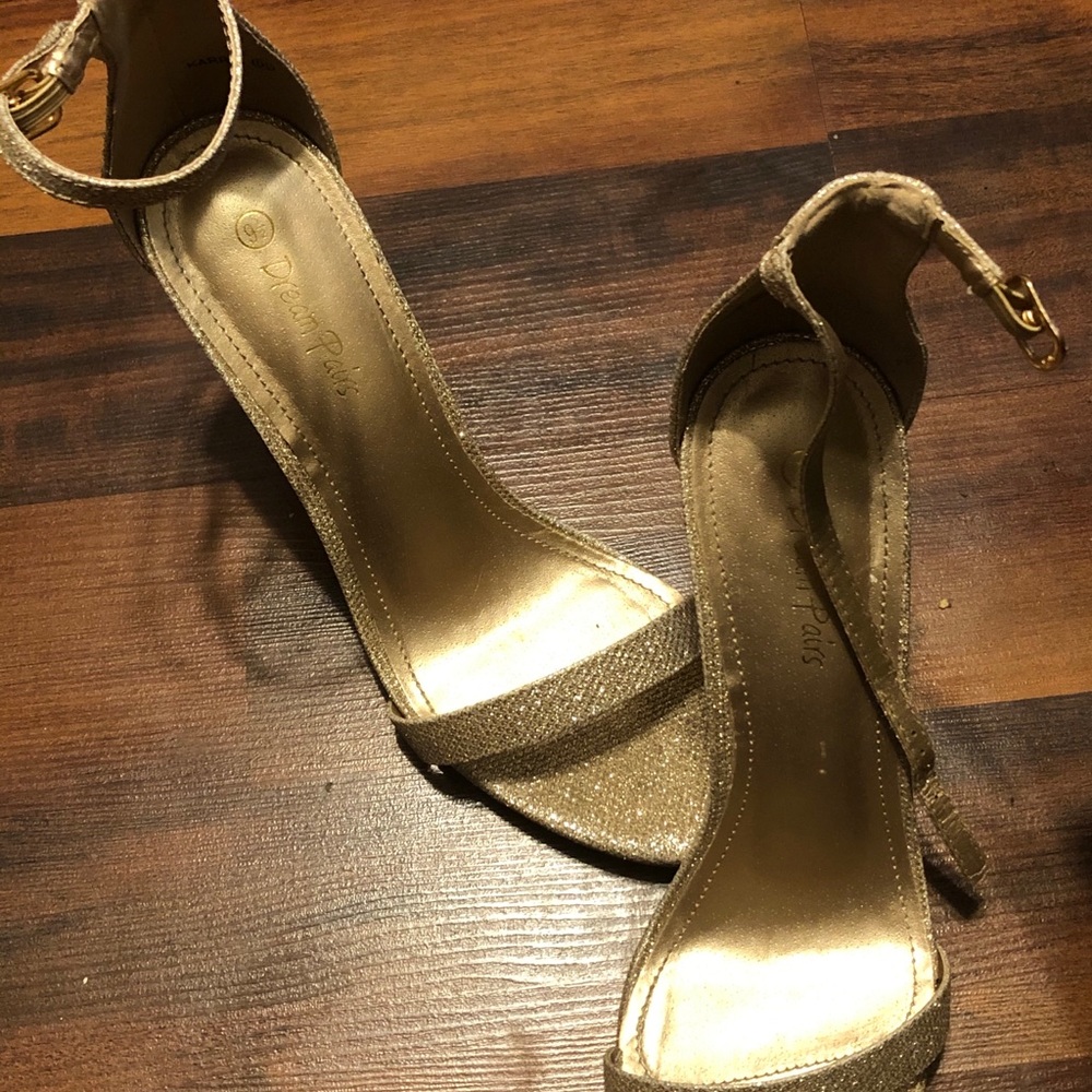 Gold strap shoes
